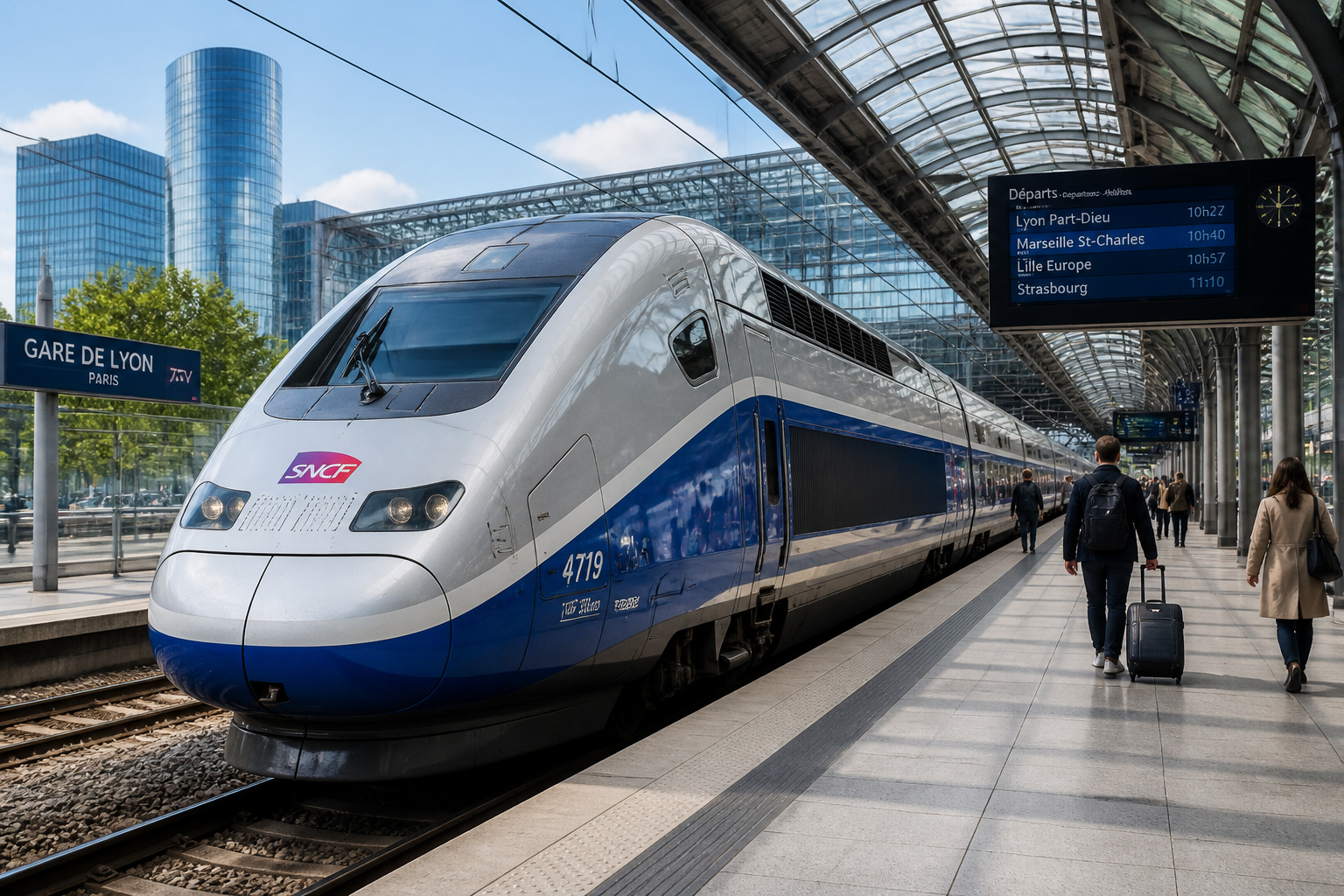 Train tgv a la gare de lyon